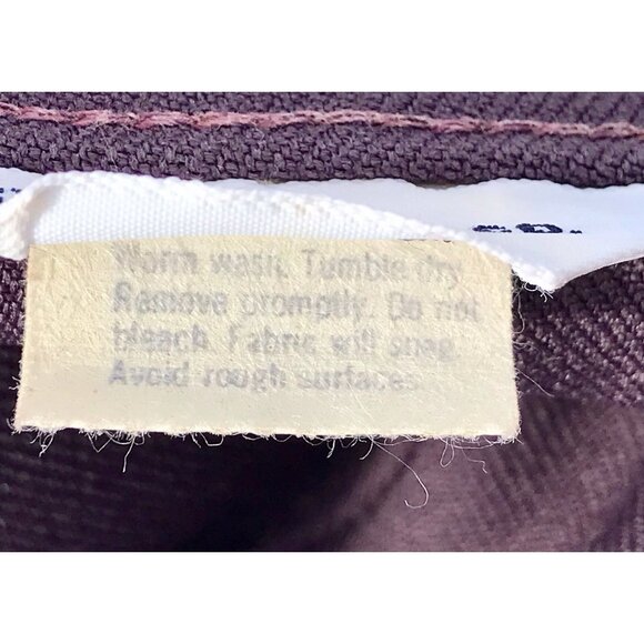 Vtg 70s Levi’s Purple Poly Pants Women’s 2 27” High Waist Wide Leg HTF Slacks - Picture 6 of 16